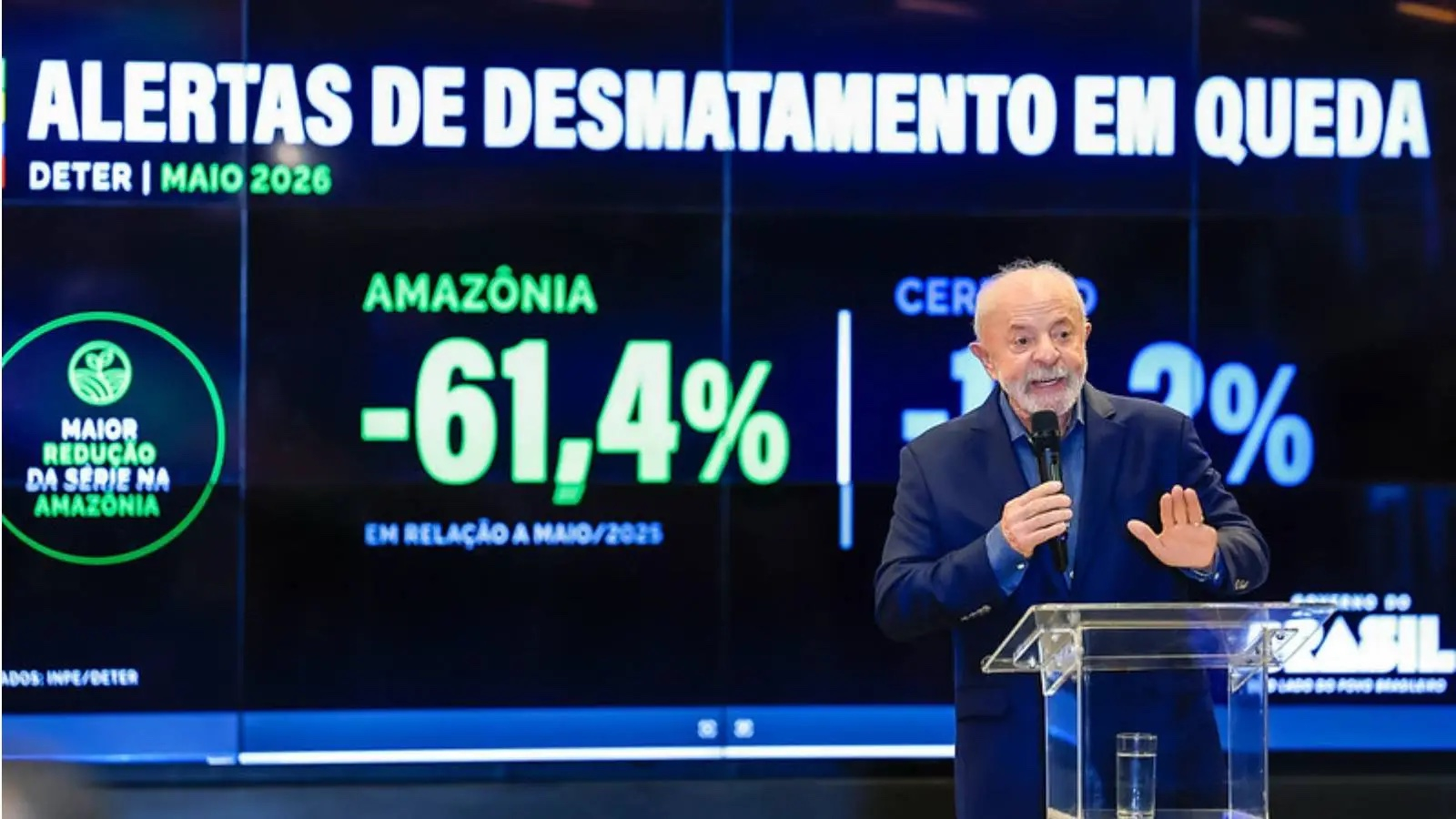 Lula anuncia queda no desmatamento e alfineta Trump